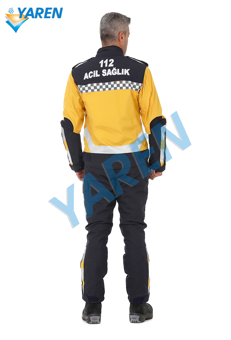 YRN-2294 112 Acil Sağlık Motosiklet Kıyafeti  Mont Pantolon Takım