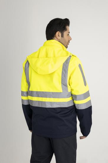 Oxford 5+1 Reflektörlü Içi Çıkmalı Kışlık Parka Mont Sarı